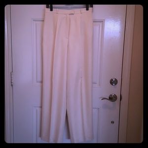 Talbots Cream Lined Silk Pants, Size 8